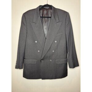 Christian Dior Monsieur Mens Sport Coat Blazer Jacket Pinstriped Gray Wool 42